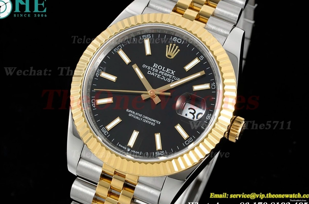 Blk SS VR3235 41MM YG 126333 Jub Datejust Stk GMF 904L 0211